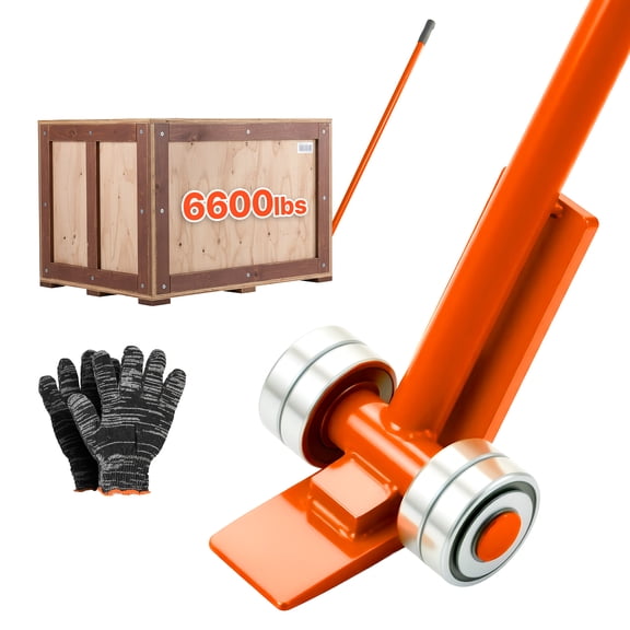 VEVOR Prylever Bar, 6600 lbs Weight Capacity, 56 Inch Carbon Steel Handle Lever Dolly, Pry Lever Bar with Wheels for Large Pallets, Heavy Items, Concrete Blocks, Heavy Duty Equipment Handling