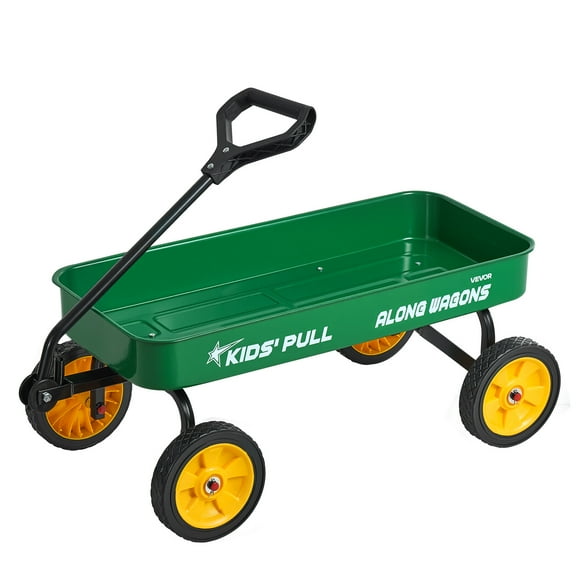 VEVOR Pull-Along Wagon for Kids, 39 inch Toddler Wagons, Supports up to 176 lbs, All-Terrain Wagons with Handle, Utility Wagon Cart Birthday Present for Kids Gardening Beach Camping, Green
