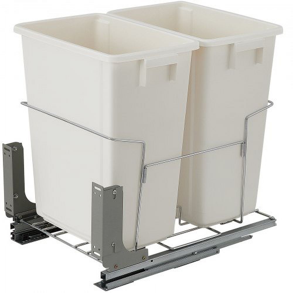 VEVOR PullOut Trash Can, 37Qt Double Bins, Under Mount Kitchen Waste