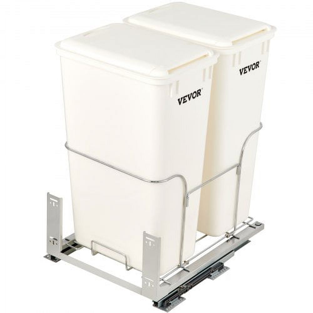 VEVOR PullOut Trash Can, 43Qt Double Bins, Under Mount Waste Container