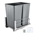 thumbnail image 1 of VEVOR Pull-Out Trash Can, 50 QT x2 Double Under Mount Kitchen Waste Container, Heavy Duty Garbage Recycling Bin with Door Kit and Soft Close Slide, for Kitchen Cabinet, Sink, Under Counter (Grey), 1 of 9