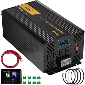 BENTISM 3500W Pure Sine Wave Power Inverter, DC 12V to AC 120V Car Inverter, with USB Port LCD Display Remote Controller and AC Outlets (GFCI), for RV Truck Car Solar System Travel
