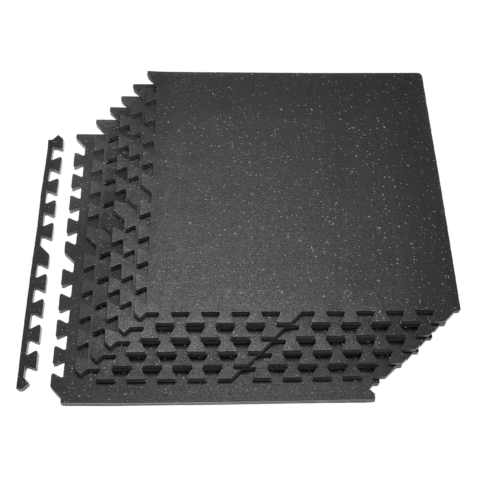 VEVOR Puzzle Exercise Mat, 6 PCS Fitness Equipment Mats, 24 x 24 x 0.56 in, High-Density EVA Foam Mats Set, Interlocking Rubber Soft Tiles, Protective Floor Padding with Gray Dots for Home Gym Office