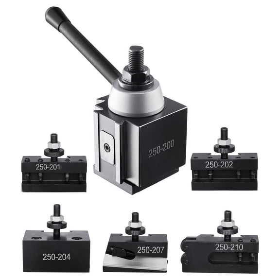 VEVOR Quick Change Tool Post Set, 6 Pcs, Includes Lathe Tool Holders, Wedge Type Tool Post with Turning Tool Holder Accessories, for Mini Lathe & Metal Lathe 10"-15" Swing, Durable Steel Material