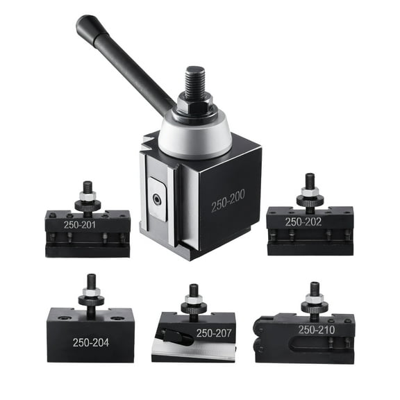 VEVOR Quick Change Tool Post Set, 6 Pcs, Includes Lathe Tool Holders, Wedge Type Tool Post with Turning Tool Holder Accessories, for Mini Lathe & Metal Lathe 10"-15" Swing, Durable Steel Material