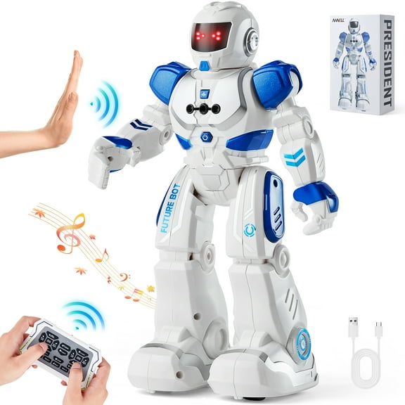 VEVOR RC Robot Toys for Kids, Gesture Sensing Programmable Remote Control Smart Robot, Interactive Walking Singing Dancing Robot for Age 3 4 5 6 7 8 10 12 Year Old Boys Girls Birthday Gift Present