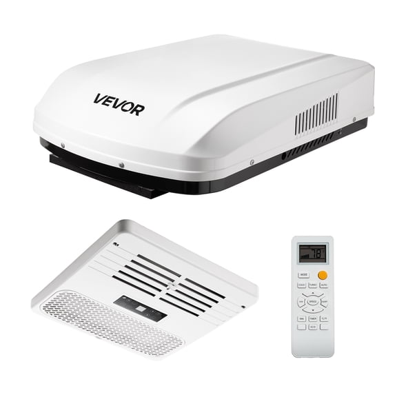 VEVOR RV Air Conditioner, 15000 BTU RV AC Unit, 120V Ducted Rooftop Air Conditioner with Heat Pump & Cooling, Variable Speed Easy Install Quiet AC Unit with ADB Button Control & Remote Control, White