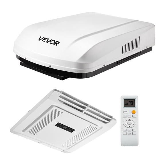 VEVOR RV Air Conditioner, 15000 BTU RV AC Unit, 120V Non-Ducted Rooftop Air Conditioner with Heat Pump and Cooling, Variable Speed Easy Install Quiet AC with ADB Button Control & Remote Control,White