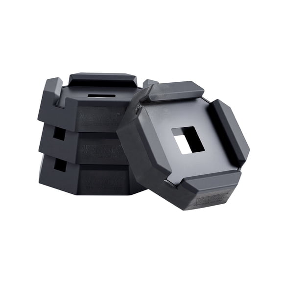 VEVOR RV Leveling Pads, 4-Pack Rubber Trailer Jack Pads, Each with 5000 lbs Capacity, Jack Stabilizer Pad with Large Surface Area, Suitable for 5.5" S