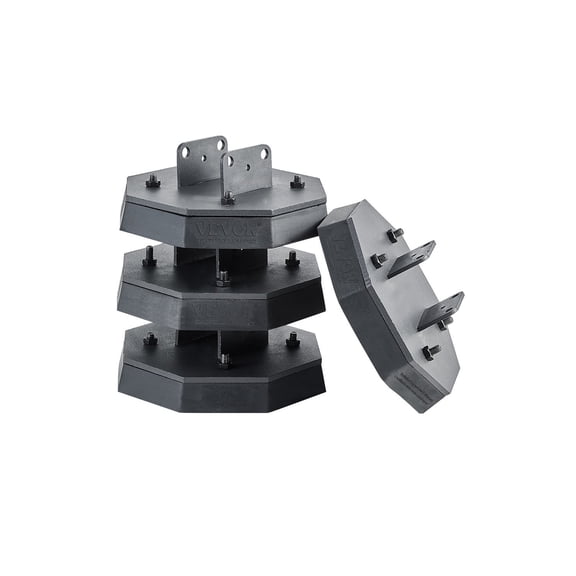VEVOR RV Leveling Pads, 4-Pack Rubber Trailer Jack Pads, Each with 5000 lbs Capacity, Standard Jack Stabilizer Pad with Large Surface Area, Ideal for Scissor Jack Feet 5th Wheels Class A/C Motorhomes