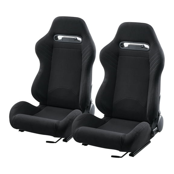 VEVOR Racing Seat, 2 Set, Adjustable Racing Cockpit with Wide Angle Reclining & High-Resilience Foam, Comfortable Racing Chair with Polyester Fabric & Q235B Slider, Fit for Racing Cars & Go-Karts