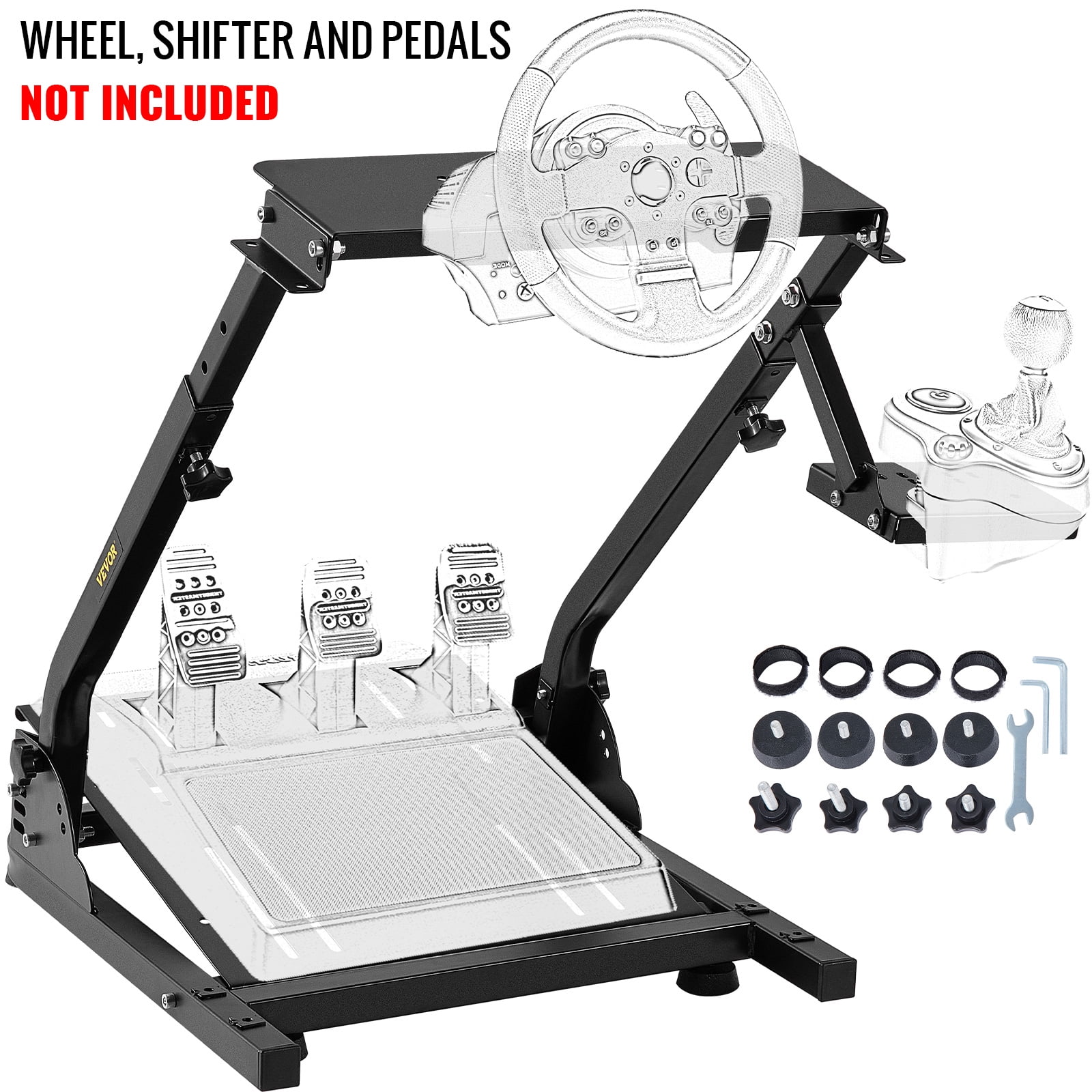 SKYSHALO Racing Steering Wheel Adjustable Stand Racing Simulator Cockpit Fit for Mainstream Brands