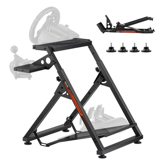 VEVOR Racing Wheel Stand, Adjustable & Foldable Simulator Stand for Logitech G923 G920 G29 G27, Thrustmaster T300RS TX F458 T500RS T3PA-PRO(F1/GT) Gaming Cockpit,Pedals Simulator NOT Included,Compact