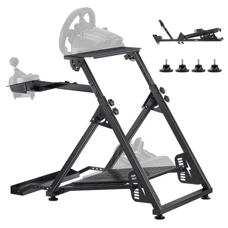 VEVOR Racing Wheel Stand, Adjustable & Foldable Simulator Stand for Logitech G923 G920 G29 G27, Thrustmaster T300RS TX F458 T500RS T3PA-PRO(F1/GT) Gaming Cockpit,Pedals Simulator NOT Included