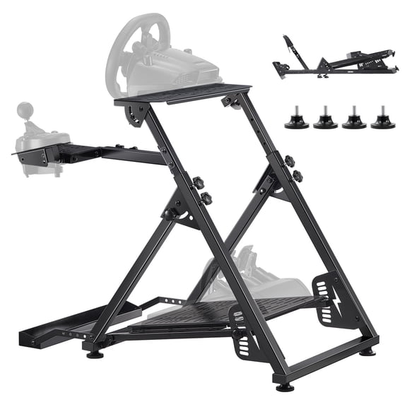 VEVOR Racing Wheel Stand, Adjustable & Foldable Simulator Stand for Logitech G923 G920 G29 G27, Thrustmaster T300RS TX F458 T500RS T3PA-PRO(F1/GT) Gaming Cockpit,Pedals Simulator NOT Included