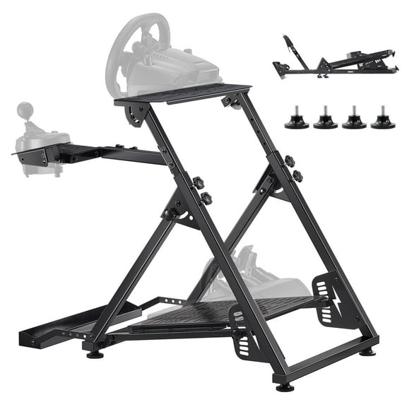 VEVOR Racing Wheel Stand, Adjustable & Foldable Simulator Stand for Logitech G923 G920 G29 G27, Thrustmaster T300RS TX F458 T500RS T3PA-PRO(F1/GT) Gaming Cockpit,Pedals Simulator NOT Included