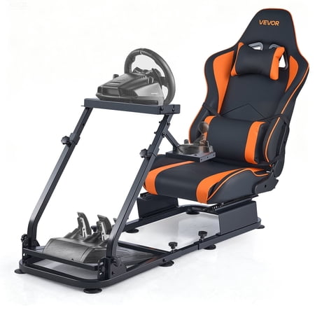 VEVOR Racing Wheel Stand, Heavy-Duty Simulator Cockpit Steering Stand with Dual-Rail Dual-Arm, Fit Logitech G25,G27,G29,G920,G923, Thrustmaster T300RS,TX F458,T500RS,T3PA-PRO (F1/GT) and CSR Pedals