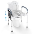 thumbnail image 1 of VEVOR Raised Toilet Seat, 7-Position Height Adjustment 19.3" - 25.2", 350lbs Weight Capacity, with Comfort Padded Aluminum Frame, Universal Toilet Seat Riser, 1 of 9