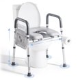 thumbnail image 1 of VEVOR Raised Toilet Seat with Arms, 400 lbs Load Capacity, Adjustable Height and Width, Commode Cushion Padded Elevated Toilet Seat Riser with Handles for Seniors, Elderly, Handicap, Disabled, Adults, 1 of 9