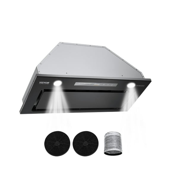 VEVOR Range Hood Insert,30 Inch Built-in Kitchen Vent Hood,800CFM Stainless Steel Stove Hood, with Gesture & Touch Control, LED Light, Baffle Filters, 4-Speed Exhaust Fan,Ducted/Ductless Convertible