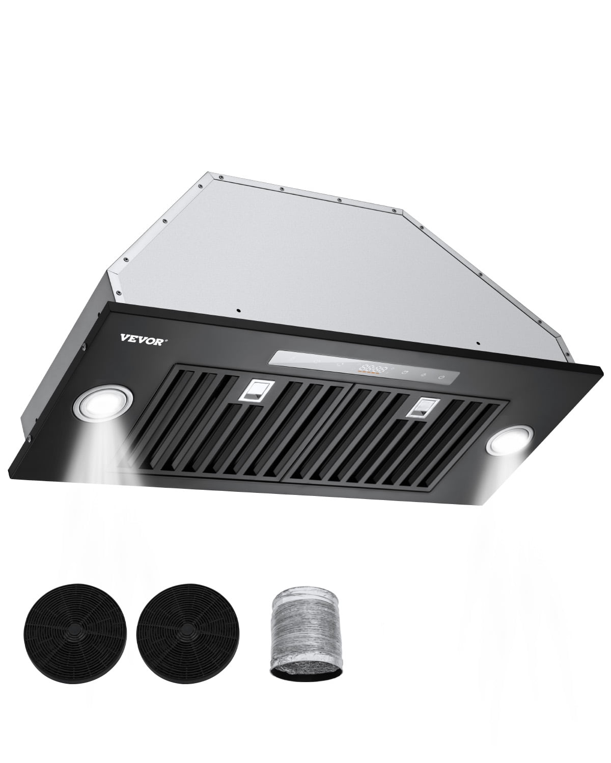 VEVOR Range Hood Insert, 30 Inch Built-in Kitchen Vent Hood, 800CFM Steel Stove Hood, with Gesture & Touch Control, LED Light, Baffle Filters, 4-Speed Exhaust Fan, Ducted/Ductless Convertible