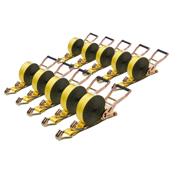VEVOR Ratchet Straps, 2 in x 30 ft, Heavy Duty Tie Down Straps with Double J Hook, 10,000 lbs Break Strength, Tie Down Ratcheting for Moving, Trailers, Motorcycles, Kayaks, Car Roof, 10 Pack