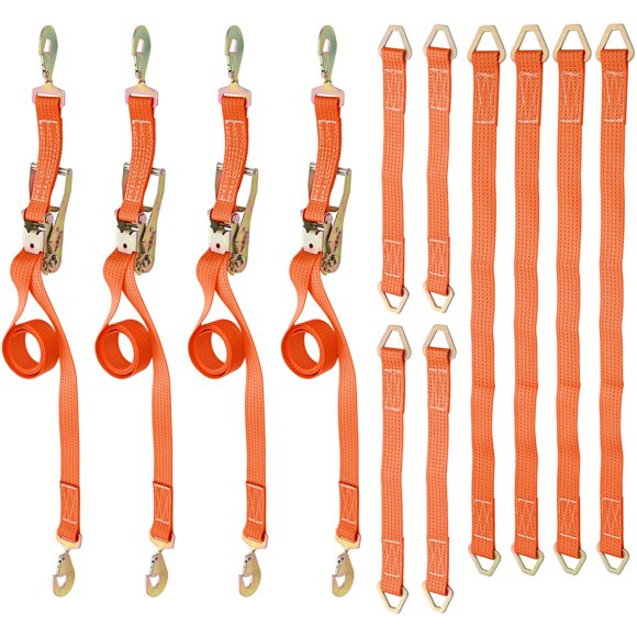 VEVOR Car Tie Down Straps with Chain Anchors Ratchet Tie Down Car VEVOR Car Tie Down Straps with Chain Anchors Ratchet Tie Down Car