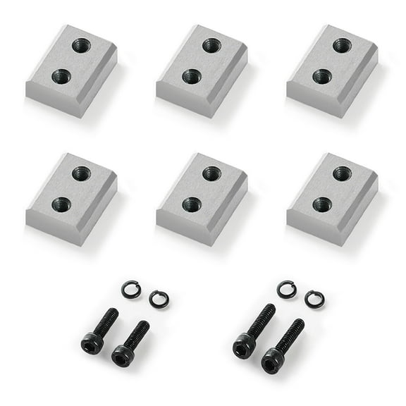 VEVOR Rebar Cutter Blades, 6 Pcs Replacement Jaw Blades for 5/8Inch 16mm #5 Electric Rebar Cutter, Double-sided, CR12MOV High-Hardness Steel, Fast Efficient with Screws and Spring Washer, Silver