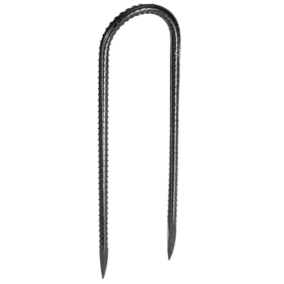 VEVOR Rebar Stakes, 10-Inch, Heavy-Duty 0.32 in Diameter U Shape, Galvanized Steel Ground Anchors with Chisel Point End & Rust-Resistant Coating, for Gardening Support, Fence, Camping Tents (12-Pack)