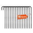 thumbnail image 1 of VEVOR Rebar Stakes, 16-Inch, Heavy-Duty 0.4 in Diameter J Hook, Galvanized Steel Ground Anchors with Chisel Point End & Rust-Resistant Coating, for Gardening Support, Fence, Camping Tents (16-Pack), 1 of 9