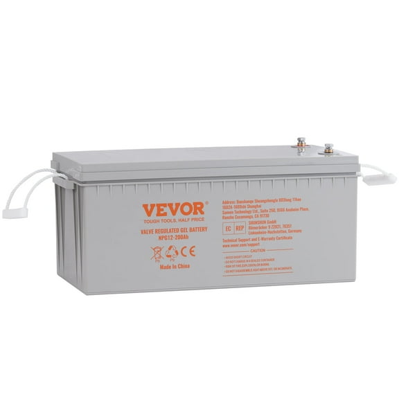 VEVOR Rechargeable AGM Marine Battery, 12V 200 AH, Designed for RV Solar Marine Off-Grid Use, UPS Backup, with a Self-Discharge Rate, 1400A Current