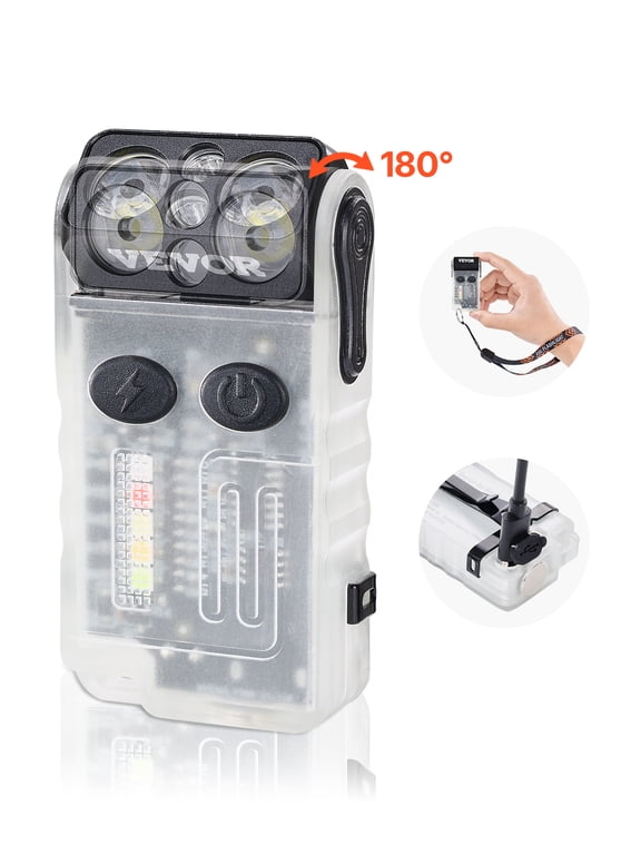 Rechargeable Keychain Flashlight, Mini LED Flashlight with 13 Lighting Modes, Portable Pocket Flashlight with Clip, Magnetic Tail & 180° Rotating Head for Everyday Carry, Camping, Emergencies
