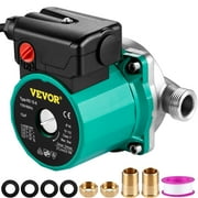 VEVOR Recirculating Pump, 93W 110V Water Circulator, Automatic Start, NPT 3/4" with Brass Fittings
