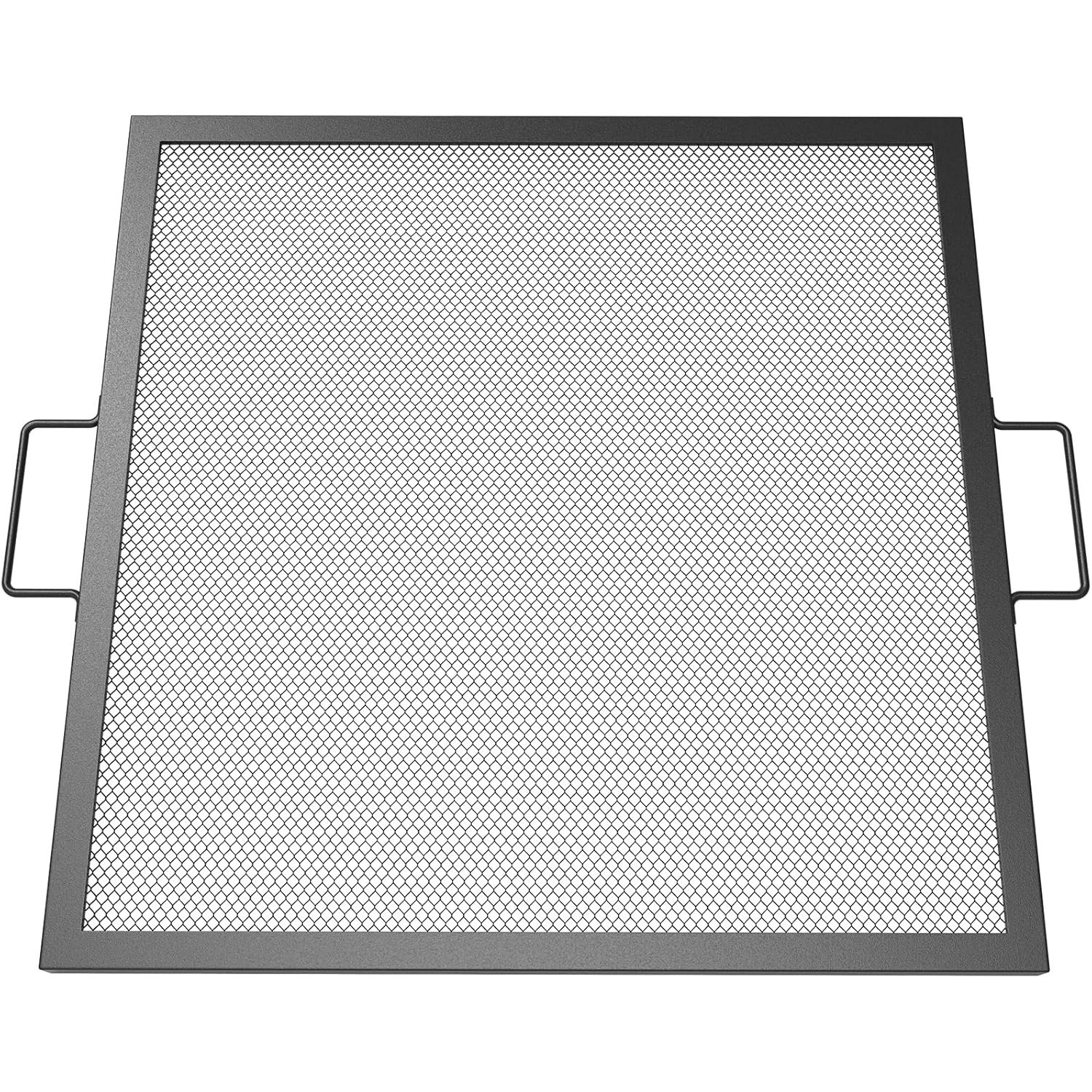 VEVOR Rectangle Fire Pit Grate, X-Marks Rectangle Grill Grate, Black ...
