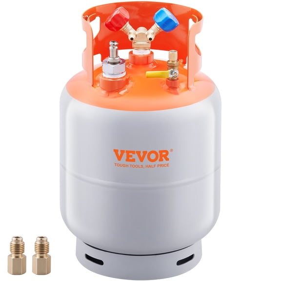 VEVOR Refrigerant Recovery Tank with Float Switch - 30 lb.Capacity ac Recovery Tank with  to  Adaptor, Reusable Recovery Tank HVAC for All Refrigerant, Prevent Overflow, with Trace Amount of N