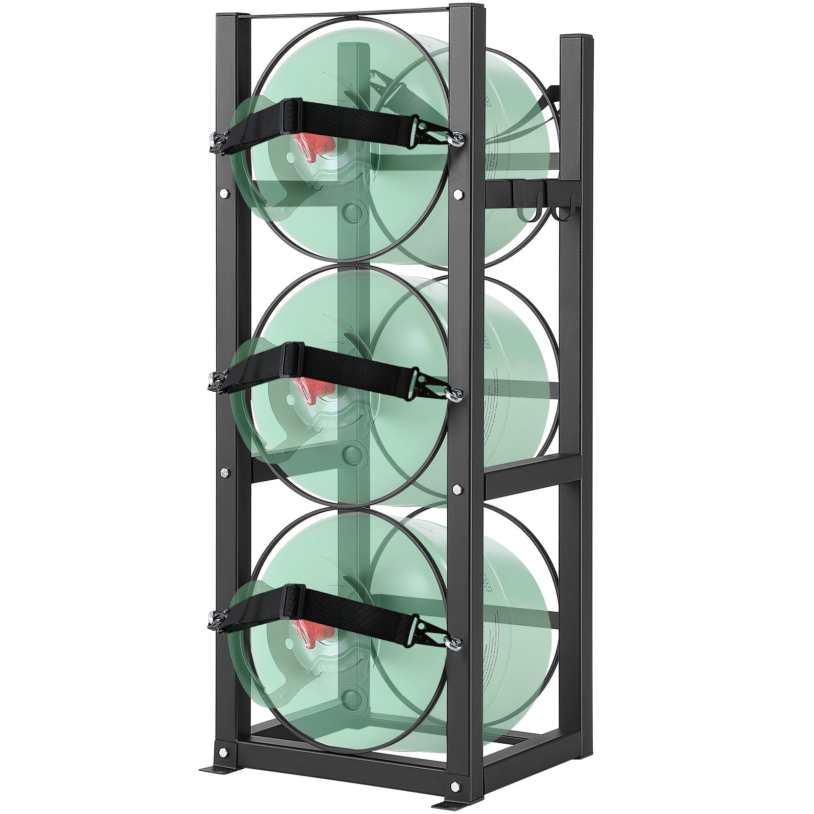 Horizontal Air Tank Rack VEVOR Refrigerant Tank Rack, with 3 x 30lbs Bottle Tanks, Cylinder Tank ...