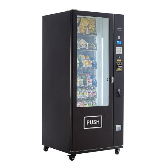 VEVOR Refrigerated Combo Vending Machine, 36 Slots Commercial Snack Soda Drink Vending Machine with ICT Bill/Coin Acceptor, 6-layer Large Capacity for Business, Shopping Mall, Office, School