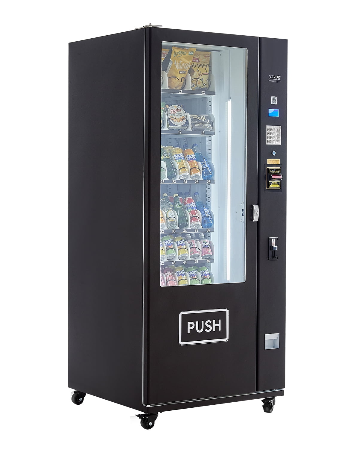 VEVOR Refrigerated Combo Vending Machine, 36 Slots Commercial Snack ...