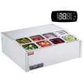 thumbnail image 1 of VEVOR Refrigerated Condiment Prep Station, 140 W Countertop Refrigerated Condiment Station, with 8 1/6 Pans, 304 Stainless Body and PC Lid, Sandwich Prep Table with Stainless Steel Guard, ETL, 1 of 9