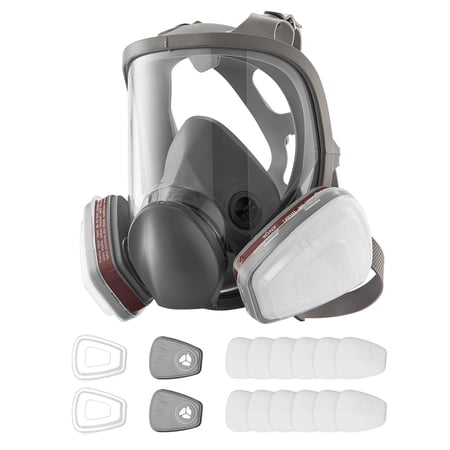 VEVOR Respirator Mask, Reusable Respirator Full Face Gas Cover with Filters, Organic Vapor Mask and Dust-proof Face Cover, for Painting, Polishing, Welding, Woodworking and Other Work Protection