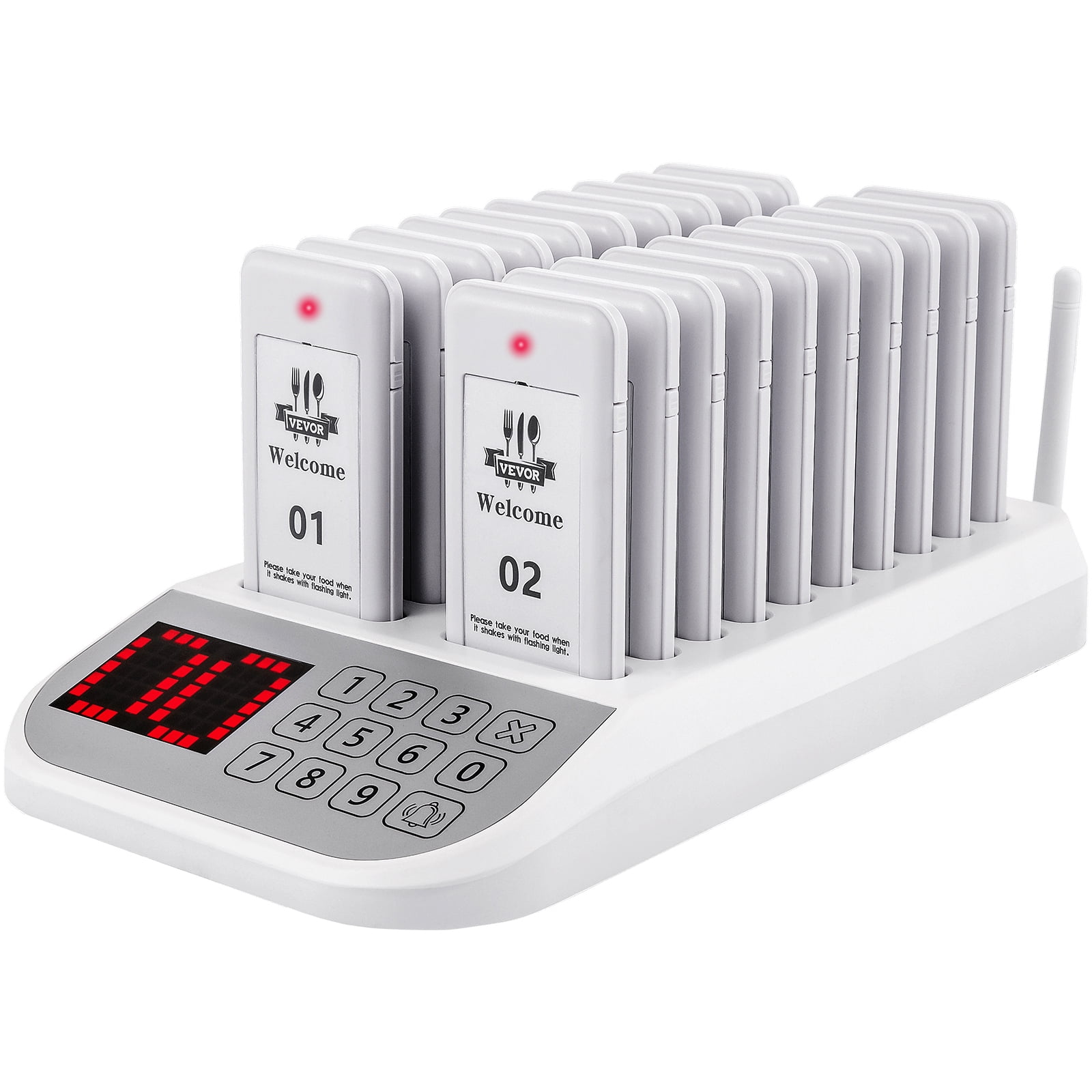 VEVOR Restaurant Pager 20 Coasters Paging System Max 98 Nursery Pager