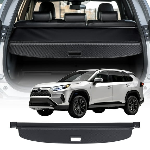 VEVOR Retractable Cargo Cover, Upgraded Carbon Fiber Texture Trunk Cover, Anti-Peeping Luggage Privacy Shield, Easy Installation Security Shade Car Accessories, for Toyota RAV4 2019-2025 5-Seater