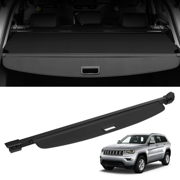 VEVOR Retractable Cargo Cover, Upgraded Waterproof Trunk Cover Security Shield Shade for Jeep Grand Cherokee 2 Row 2022-2024, UV Resistant Rear Trunk Cover with Aluminum Alloy & PVC Material