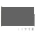 thumbnail image 1 of VEVOR Retractable Side Awning, 63''x 118'' Aluminum Outdoor Privacy Screen, 280g Polyester Water-proof Retractable Patio Screen, UV 30+ Room Divider Wind Screen for Patio, Backyard, Balcony, Gray, 1 of 10