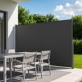 thumbnail image 1 of VEVOR Retractable Side Awning, 71" x 118" Patio Retractable Side Screen with 180 g/m² Polyester Fabric, Waterproof Sunshade Outdoor Privacy Screen Room Divider for Garden, Balcony, Pools, Deck, Gray, 1 of 9