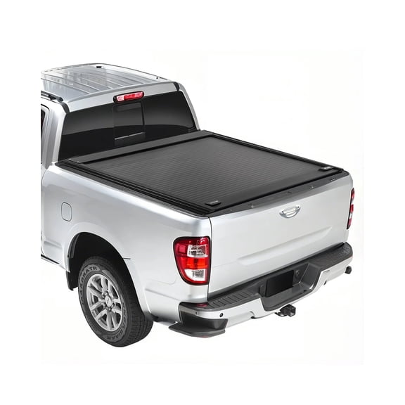 VEVOR Retractable Tonneau Cover, 5.5 ft Hard Tonneau Cover with Built-in Drainage Pipe for 2022 - 2024 Toyota Tundra Crew Cab w/ Deck Rail System , Hard Tonneau Cover with Double-Lock & T-Slot