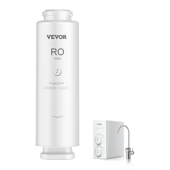 VEVOR Reverse Osmosis System, 600 GPD 10-stage Reverse Osmosis Water Filter Replacement, RO Filter Cartridge for 24 Months, Reduces Lead & Chlorine, Compatible with SS-003 Under Sink Water Filter