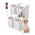 thumbnail image 1 of VEVOR Rice Storage Container, 3.5Gal/15Lx2 + 4.5Gal/20Lx2 Large Dog Food Dispenser Bin, Kitchen Ingredient Grain Cereal Bin, Pet food Containers with Wheels, 4 Measuring Cups, Airtight Lid, 4 Pack, 1 of 9