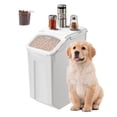 thumbnail image 1 of VEVOR Rice Storage Container, 4.5Gallon/20L Capacity Large Dog Food Dispenser Bin, Kitchen Ingredient Grain Cereal Flour Bin, Pet food Containers with Wheels, Measuring Cup, Airtight Lid, 1 Pack, 1 of 9