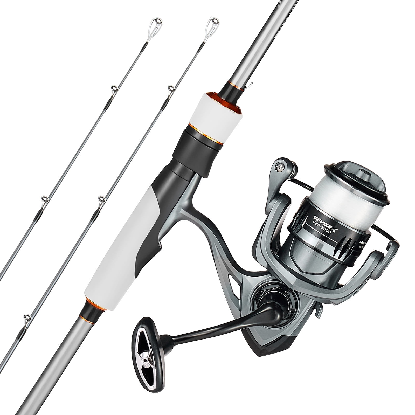 VEVOR Rod and Fishing Reel Combo, IM7 Carbon Fiber Spinning Rod and ...